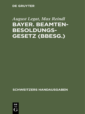 cover image of Bayer. Beamten-Besoldungsgesetz (BBesG.)